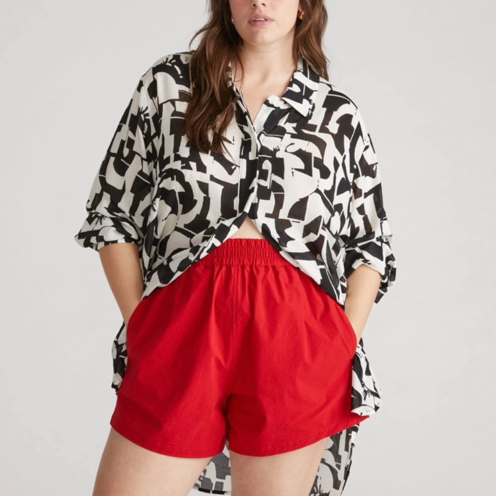 Universal Standard- coral colored Sunny swim Shorts